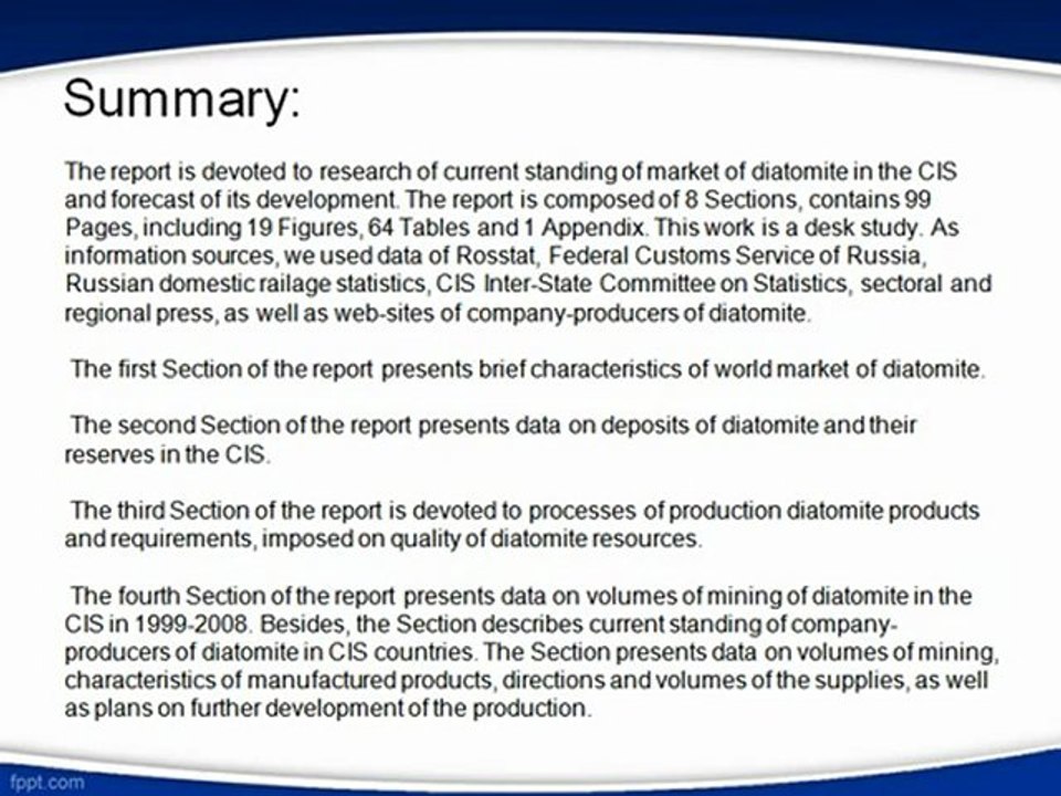 Aarkstore.com - Diatomite Market Research in the CIS