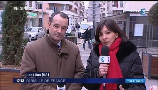 Anne Hidalgo et Daniel Guiraud, Maire des Lilas, invités de France 3 Paris, le 13/02/13