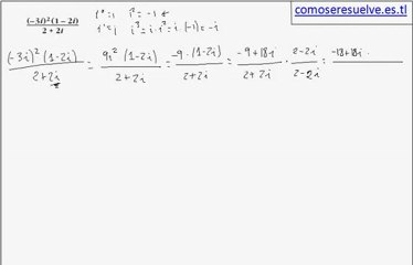 Cociente de número complejos y operaciones en forma binómica