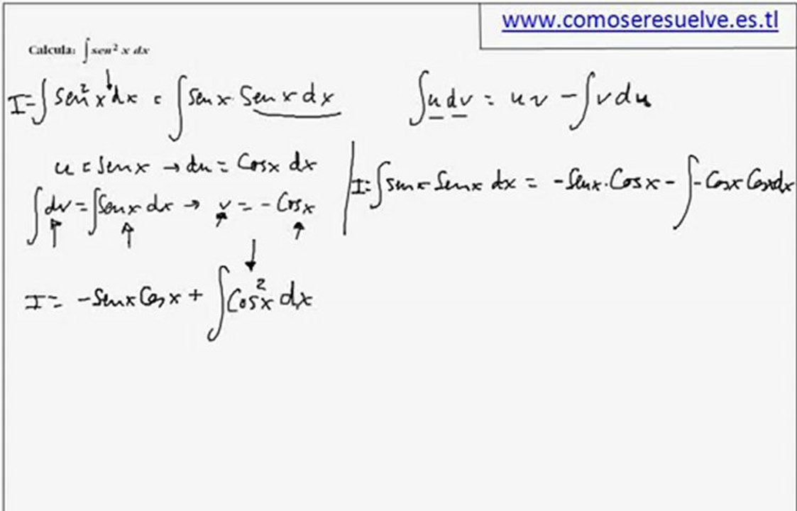 Integral Del Coseno Cuadrado De X
