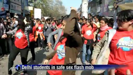 Flashmob in Delhi spreads safe-sex awareness