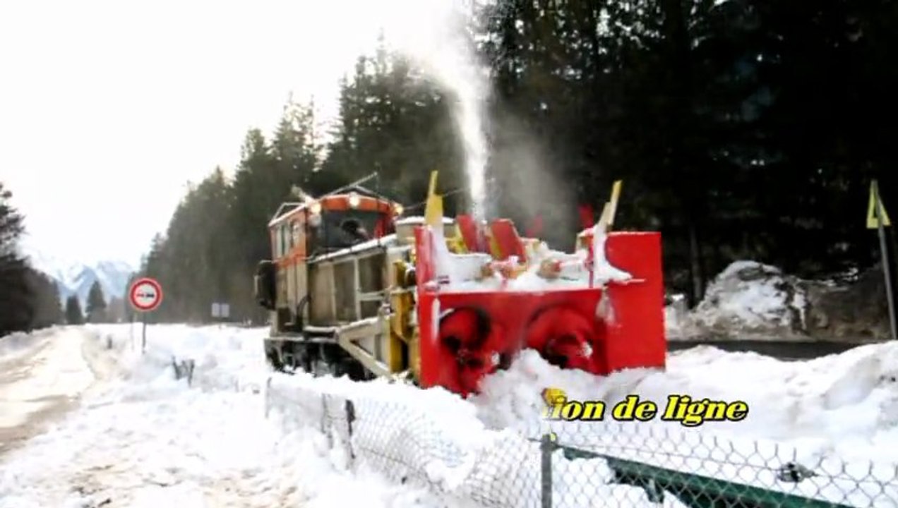 Déneigement et essais après RVB entre Chamonix et Argentière part 1
