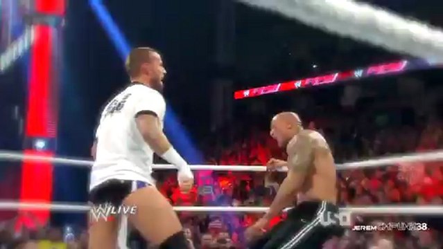 WWE Monday Night Raw - 11 February, 2013 - CM Punk stole The Rock's WWE Championship