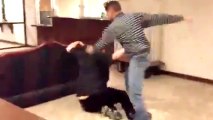 Funny Fight In Hotel Lobby Between Two Drunk Guys