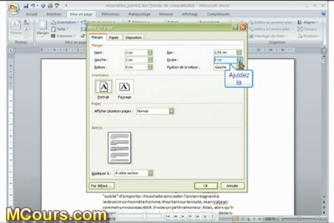 Tutoriel WORD 2007: Cours N°29 Comment Gérer les marges de Word