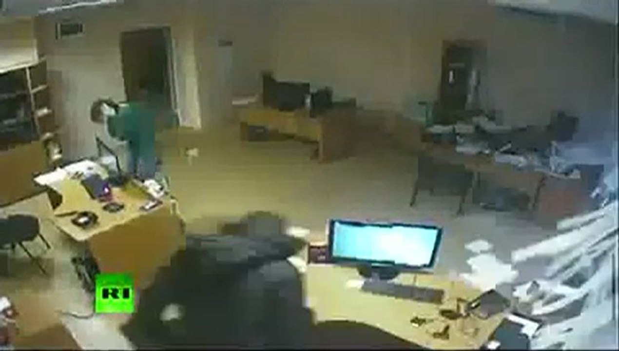 Le souffle après la chute d'une météorite en Russie