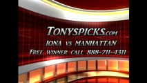 Manhattan Jaspers versus Iona Gaels Pick Prediction NCAA College Basketball Odds Preview 2-15-2013