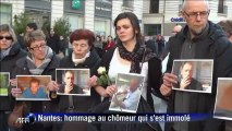 Nantes: manifestation hommage au chômeur qui s'est immolé