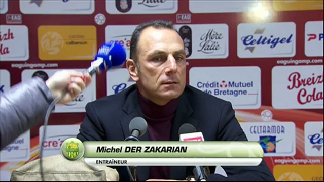 Conférence de presse EA Guingamp - FC Nantes : Jocelyn GOURVENNEC (EAG) - Michel DER ZAKARIAN (FCN) - saison 2012/2013