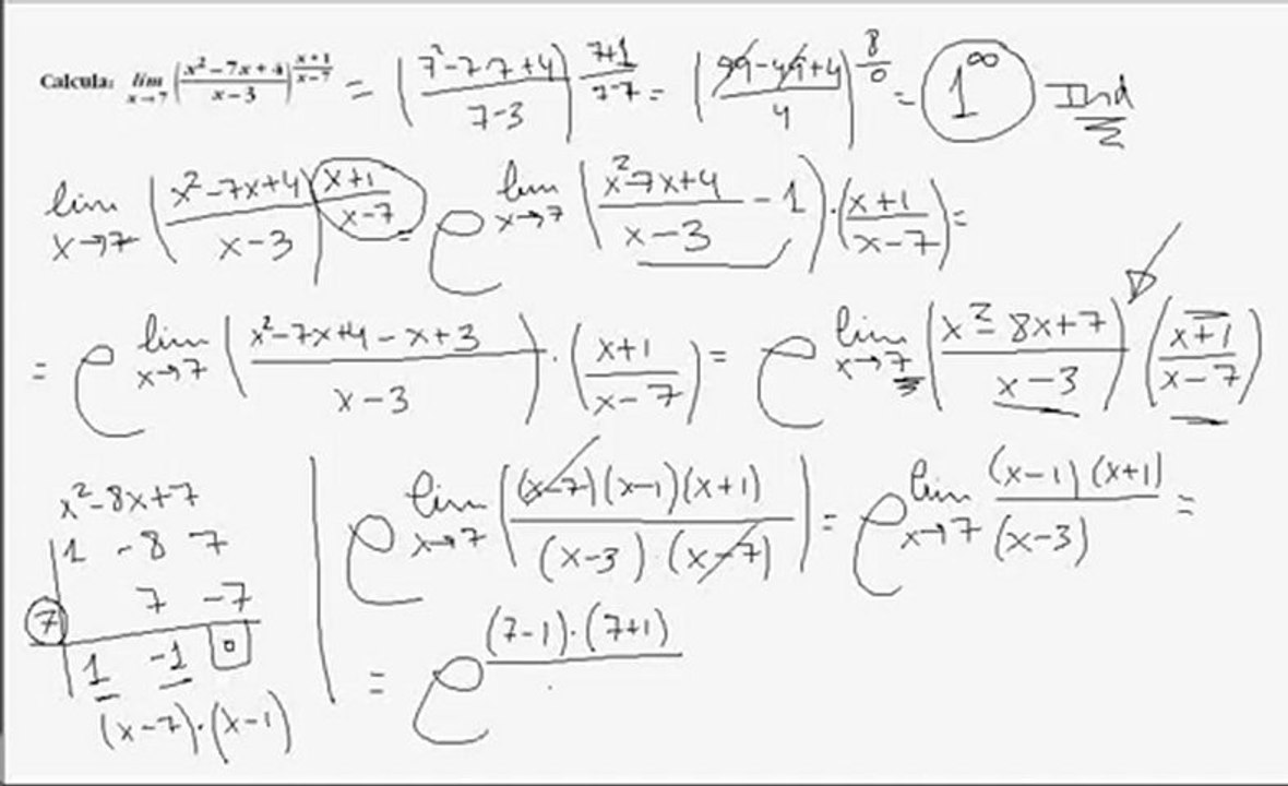 Problema de limites(indeterminacion uno elevado a infinito)