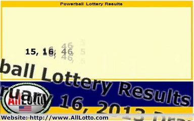 Powerball Lottery Drawing Results for February 16, 2012