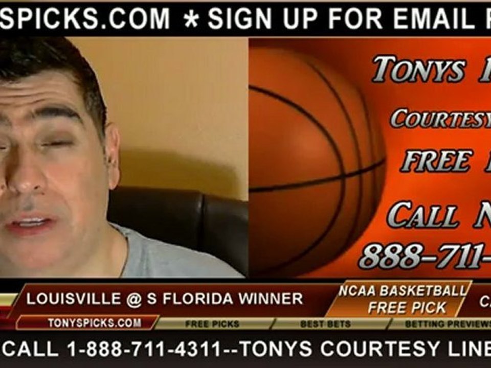 South Florida Bulls versus Louisville Cardinals Pick Prediction NCAA College Basketball Odds Preview 2-17-2013