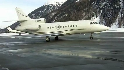 F GSNK Jet am Airport Samedan in St. Moritz