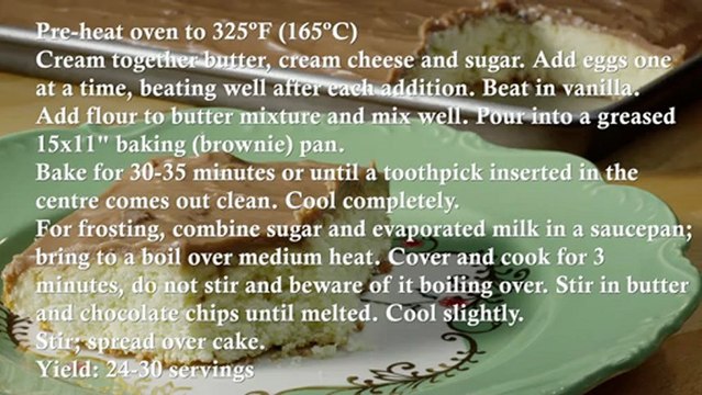 Cream Cheese Sheet Cake - Recipe