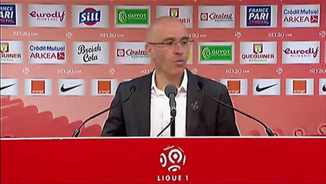 Conférence de presse Stade Brestois 29 - AC Ajaccio : Landry CHAUVIN (SB29) - Albert EMON (ACA) - saison 2012/2013