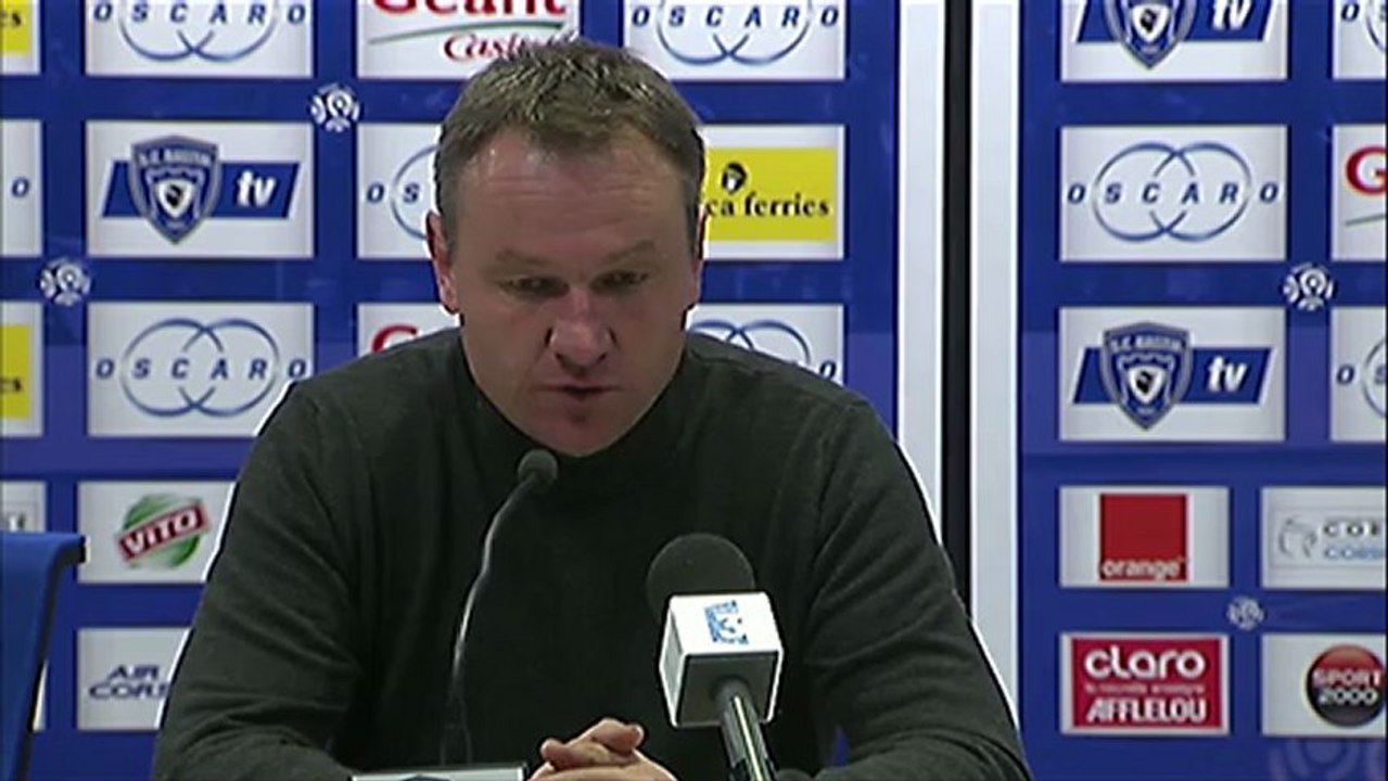 Conférence de presse SC Bastia - OGC Nice : Frédéric HANTZ (SCB) - Claude  PUEL (OGCN) - saison 2012/2013