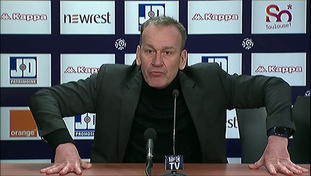 Conférence de presse Toulouse FC - ESTAC Troyes : Alain CASANOVA (TFC) - Jean-Marc FURLAN (ESTAC) - saison 2012/2013