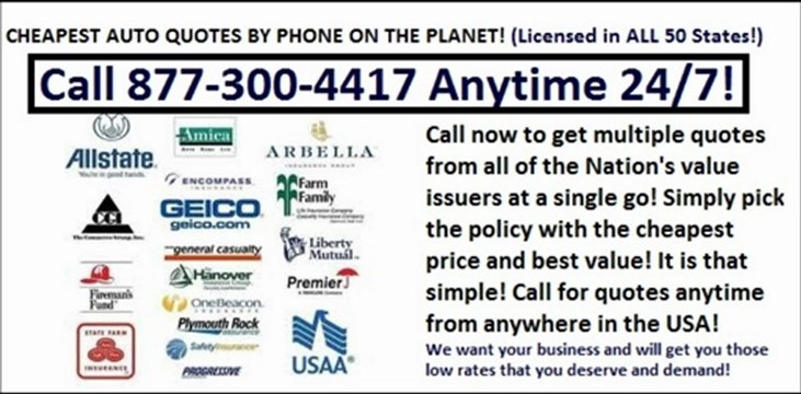 Cheapest Auto Insurance Quotes by Phone - Free Service - One Stop Shop
