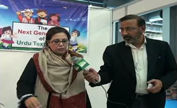 Shazai Islam,talking with Jeevey Pakistan at 27th International Book Fair Expo Lahore