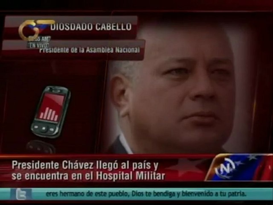 Presidente Chávez ya está ubicado en su habitación en el Hospital Militar
