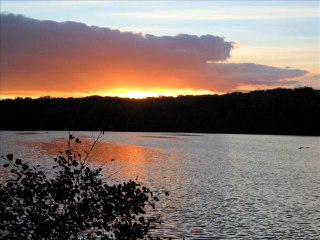 Coucher de soleil bords de l'Erdre à Nantes