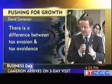 David Cameron arrives in Mumbai on a three-day India visit