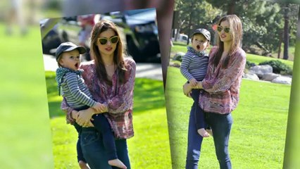 Miranda Kerr Shows Off Her Tiny Waist in the Park With Flynn