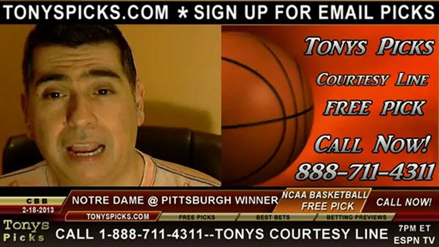 Pittsburgh Panthers versus Notre Dame Fighting Irish Pick Prediction NCAA College Basketball Odds Preview 2-18-2013