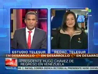 Pueblo venezolano da la bienvenida al Presidente Chávez