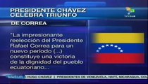 Hugo Chávez felicita a Correa por su 