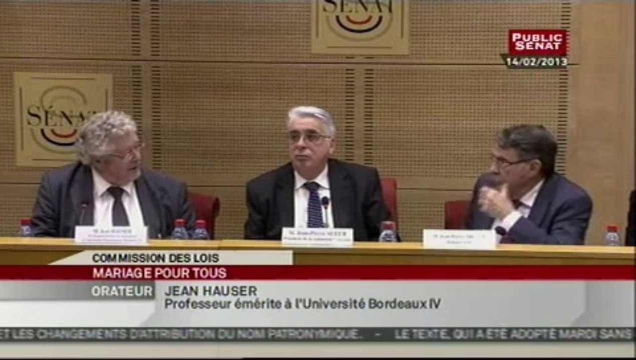 Audition dans le cadre du projet de loi sur le "Mariage pour tous" - Auditions de personnalités qualifiées dans le domaine du droit