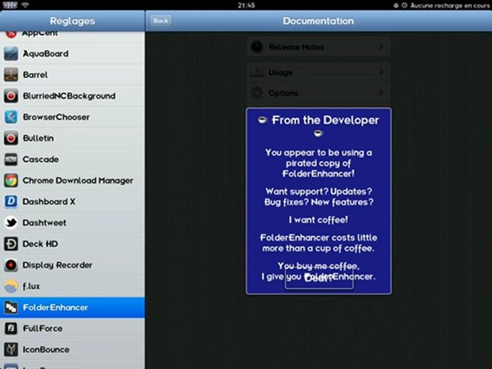Tweaks Cydia Français - 2 tweaks très connue sur le Cydia store