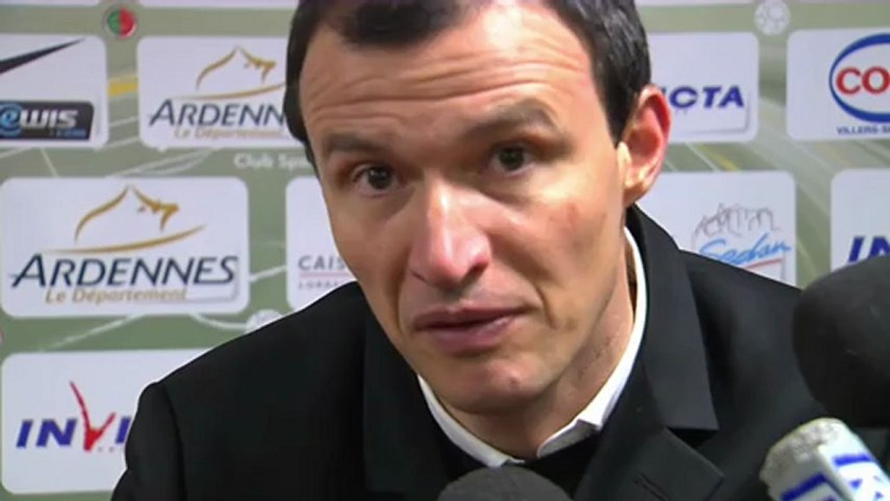 Conférence de presse CS Sedan - Dijon FCO : Laurent  GUYOT (CSSA) - Olivier DALL'OGLIO (DFCO) - saison 2012/2013