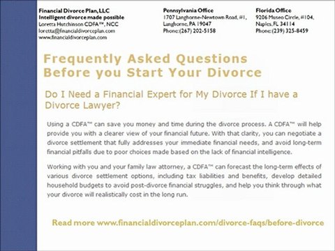 Financial Divorce Plan Works with Clients at Every Stage of the Divorce Process