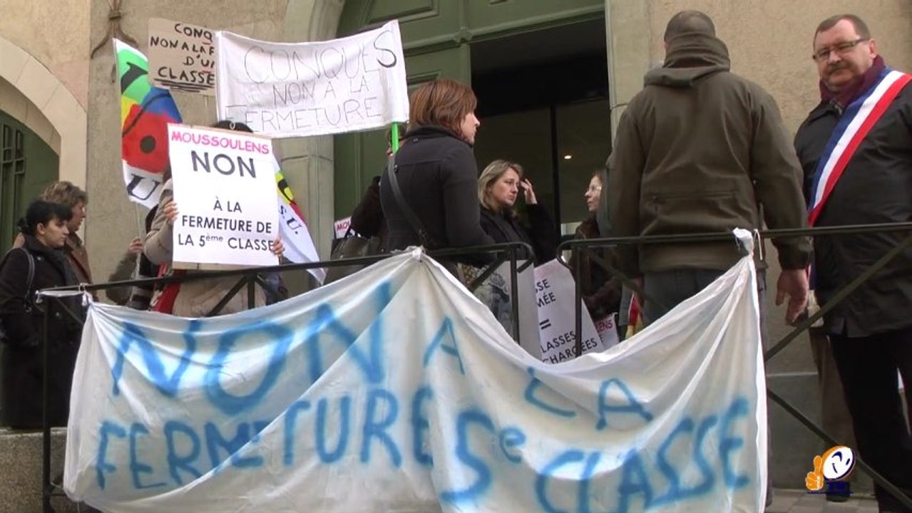 Les parents d'élèves et les maires de Conques et Moussoulens refusent leur fermeture de classe.
