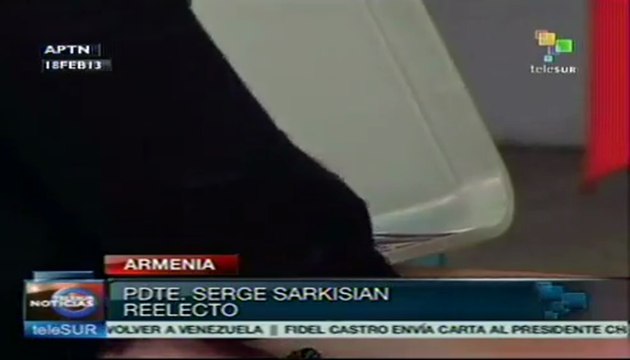 El presidente de Armenia fue reelecto