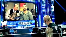 WWE Friday Night Smackdown - 15 February, 2013 - WWE Champion The Rock and CM Punk engaged in a war of words