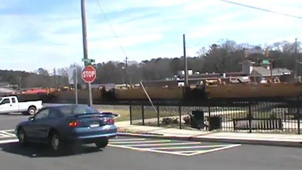 Norfolk Southern Stack and empty Baretable Train Northwest through Austell Ga.