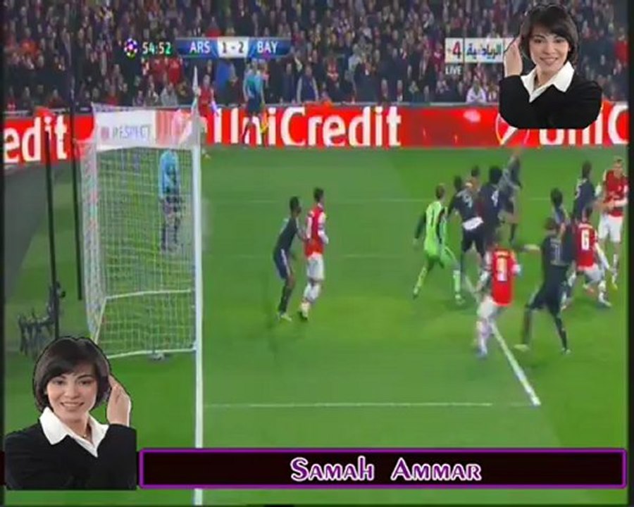 الهدف الاول للارسنال 1 - 2 بايرن ميونيخ لوكاس بودولسكي