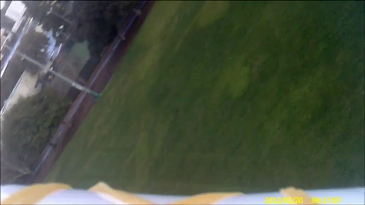 On-Board RC Plane Taxi, Takeoff, Fly and Crash