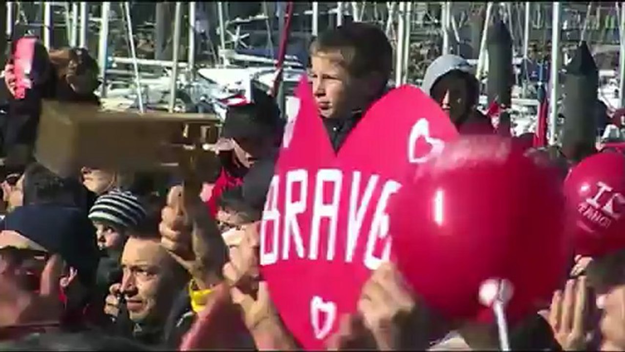 L'arrivée de Tanguy de Lamotte - Vendée Globe 2012/2013