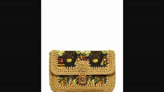 Dolce & Gabbana  Printed Canvas & Raffia Shoulder Bag Uk Fashion Trends 2013 From Fashionjug.com