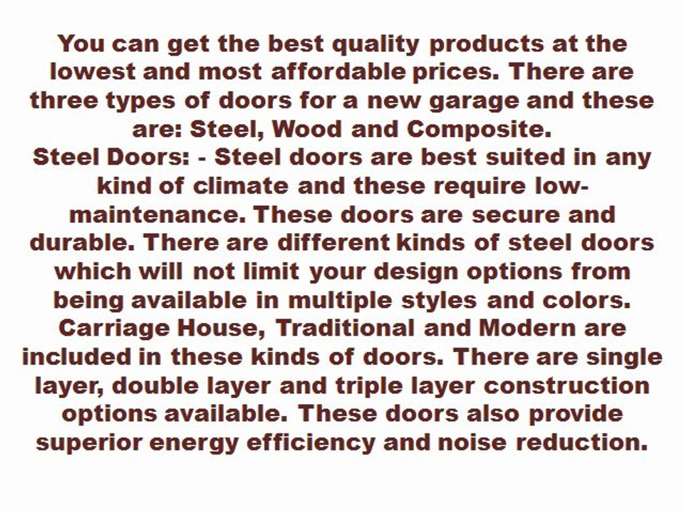 Various Styles and Features of Garage Doors
