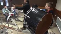 Séance de batterie à l'école de Mulcey, février 2013