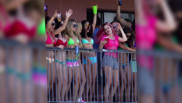 Selena Gomez Flashes Some Flesh in a Suit at Spring Breakers Premiere