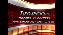 Houston Rockets versus Oklahoma City Thunder Pick Prediction NBA Pro Basketball Odds Preview 2-20-2013