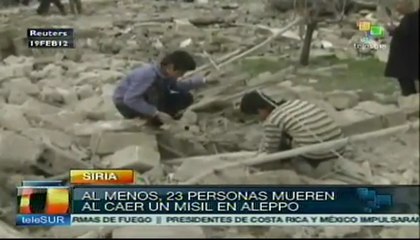 Mueren 23 personas al caer misil en Aleppo