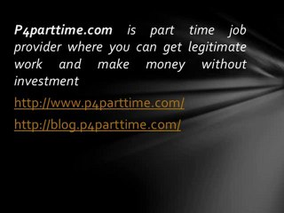 Part Time jobs without Investment