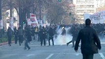 Greek police fire tear gas at anti-austerity protesters