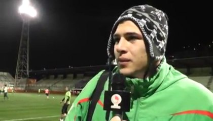 Passage de Sbia Walid joueur Equipe National Algerienne U17 aprés match EN U17 vs EN Botswana,  interview a la chaine Chourouk tv